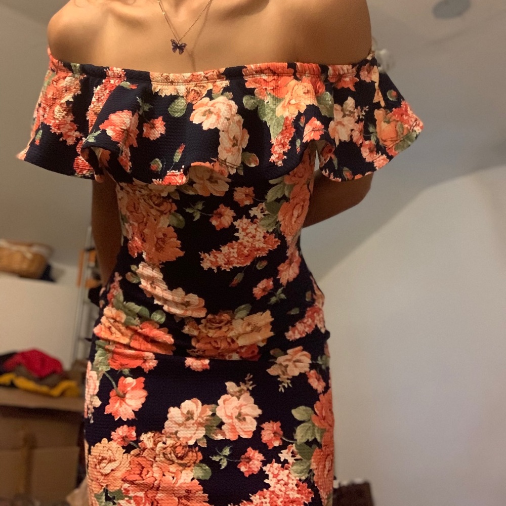 Tight floral mini dress